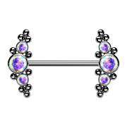 Barbell sans filetage argenté au centre avec...