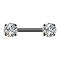 Threadless Barbell black front with crystal silver set