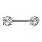 Threadless Barbell colored front with crystal silver set