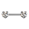Threadless Barbell silver front with heart crystal silver set