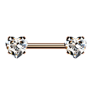 Threadless Barbell rose gold front with heart crystal...