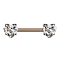 Threadless Barbell or rose front avec coeur cristal argent serti