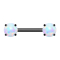 Threadless Barbell schwarz front mit Opal weiss gefasst
