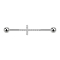 Barbell argento con due sfere Croce con cristalli argento