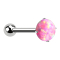 Micro Threadless Barbell argento con sfera e opale rosa incastonato