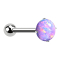 Barbell micro sans filetage argenté avec boule et opale violette sertie