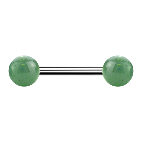 Barbell with two balls of jade stone