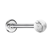 Micro labret silver with ball howlite stone