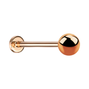 Micro threadless labret rose gold with ball