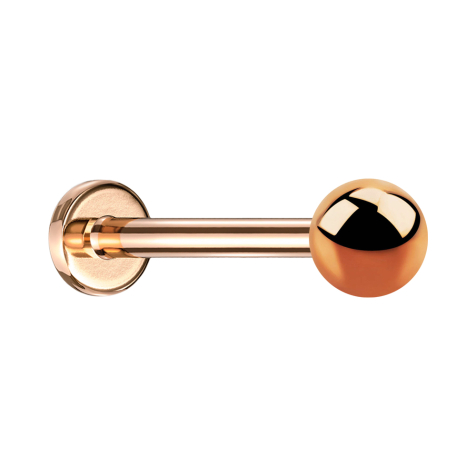 Micro threadless labret rose gold with ball