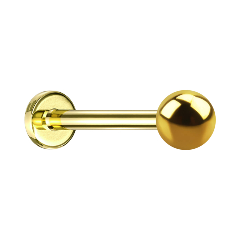 Micro Threadless Labret vergoldet mit Kugel