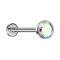 Micro Threadless Labret argent demi-sphère avec cristal multicolore