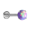 Micro Threadless Labret silver opal violet setting