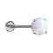 Micro Threadless Labret Silver Opal White Setting