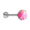 Micro threadless labret silver opal pink set