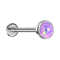 Micro Threadless Labret Silver Hemisphere with Violet Opal