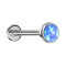 Micro Threadless Labret Silver Hemisphere with Blue Opal