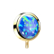 Disco senza filettatura in oro 14k con opale blu