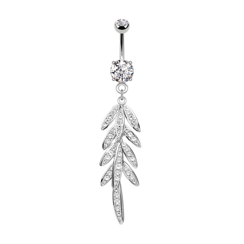 Banana silver with two balls crystal silver pendant leaves