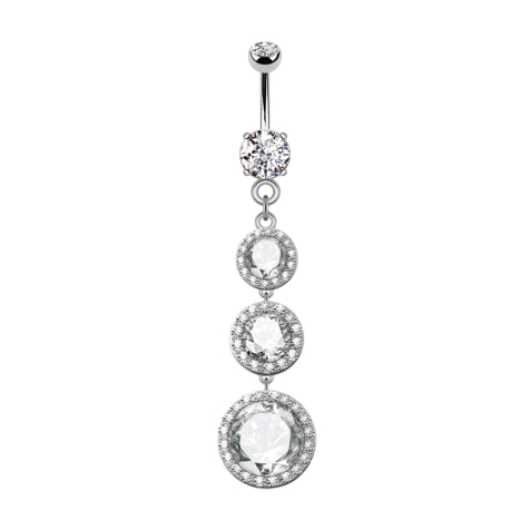 Banana silver with two balls crystal silver pendant three crystal drops