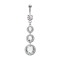 Banana silver with two balls crystal silver pendant three crystal drops