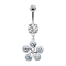 Banana silver with two balls crystal silver pendant five crystal petals