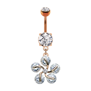 Banana rose gold with two balls crystal silver pendant...