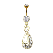 Banana 14k gold-plated with two spheres crystal silver...