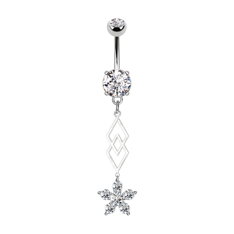 Banane argentée avec deux boules cristal argent pendentif deux diamants fleur de cristal