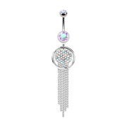 Banane silber mit zwei Kugeln Kristall multicolor...