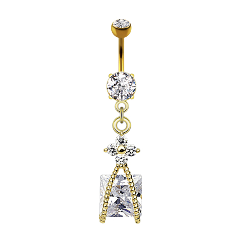 Banane dorée 14k avec deux boules de cristal argenté Pendentif cristal en corde