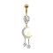 Banana 14k gold-plated with two spheres crystal silver pendant moon and stars
