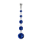 Banana silver with ball and ball crystal dark blue pendant four round crystals