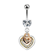 Banana silver with ball and crystal heart silver pendant...