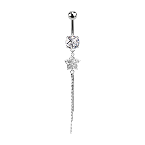 Banana silver with ball and ball crystal silver pendant crystal flower glittering thread