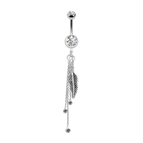 Banane silber mit zwei Kugeln Kristall silber Anhänger Feder und Ketten