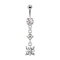 Banana silver with two balls crystal silver pendant diamond four crystals