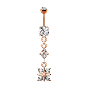 Banana rose gold with two balls crystal silver pendant...