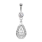 Banana silver with two balls crystal silver pendant crystal in drop
