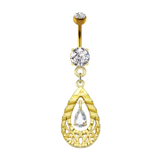 Banana 14k gold-plated with two spheres crystal silver...