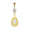 Banana 14k gold-plated with two spheres crystal silver pendant crystal in drop