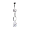 Banana silver with two balls Crystal silver pendant twisted with crystal drops