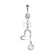 Banana silver with two balls crystal silver pendant open...
