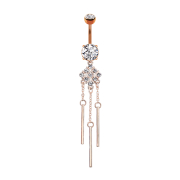 Banana rose gold with two balls crystal silver pendant...