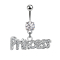Banana dargento con sfera e ciondolo in cristallo dargento Principessa