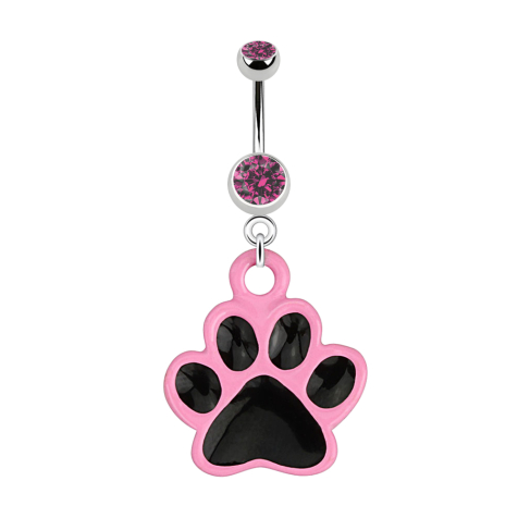 Banane argentée avec deux boules cristal rose Pendentif patte