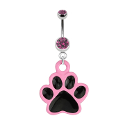 Banane silber mit zwei Kugeln Kristall pink Anhänger...