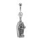Banana silver with ball and ball crystal silver pendant coffin