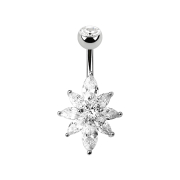 Banana silver with ball crystal silver crystal flower