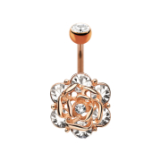 Banane rosegold mit Kugel Kristall silber Blume mit sechs...